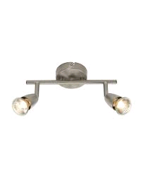 Saxby Amalfi Twin Bar Spot Light GU10 Satin Nickel 