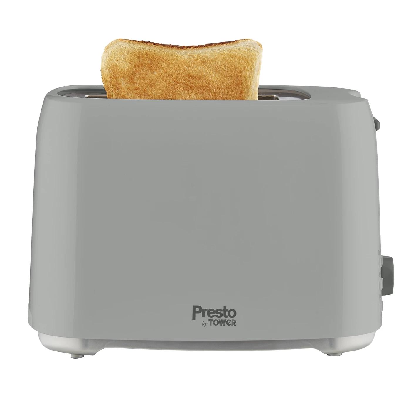 Tower Presto 2 Slice Toaster Light Grey