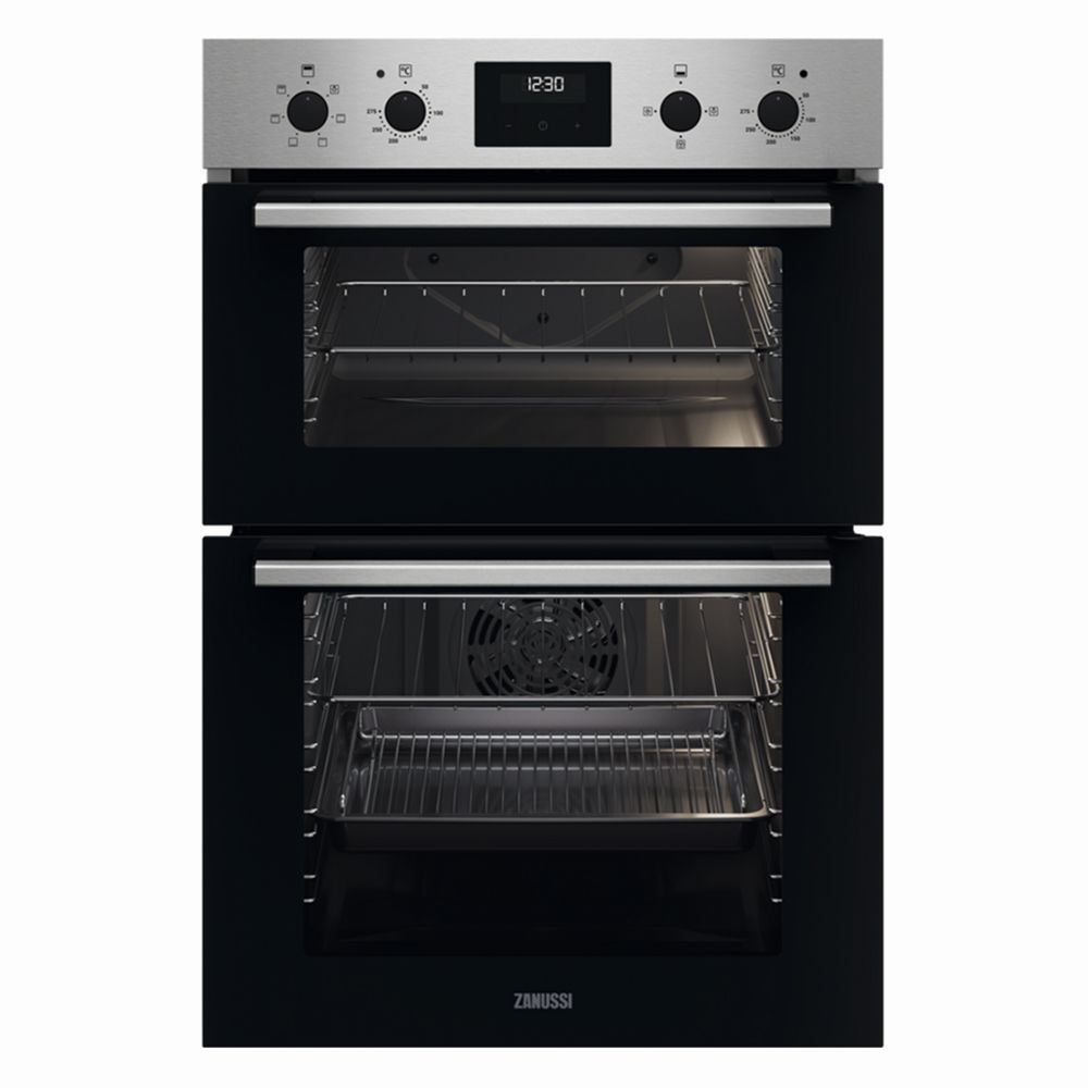 Zanussi ZKCXL3X1 56cm Built In Electric Double Oven - Stainless Steel