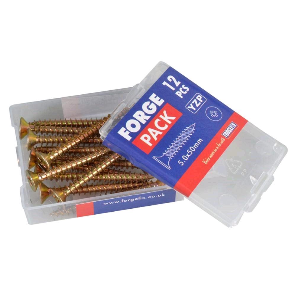 Forgefix M/P Screw 5 x 50mm (Pack) Zinc Yellow Passivated 