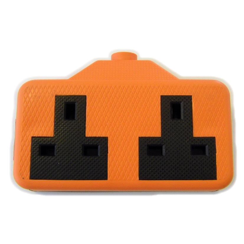 Lyvia 2 Gang Trailing Socket Orange