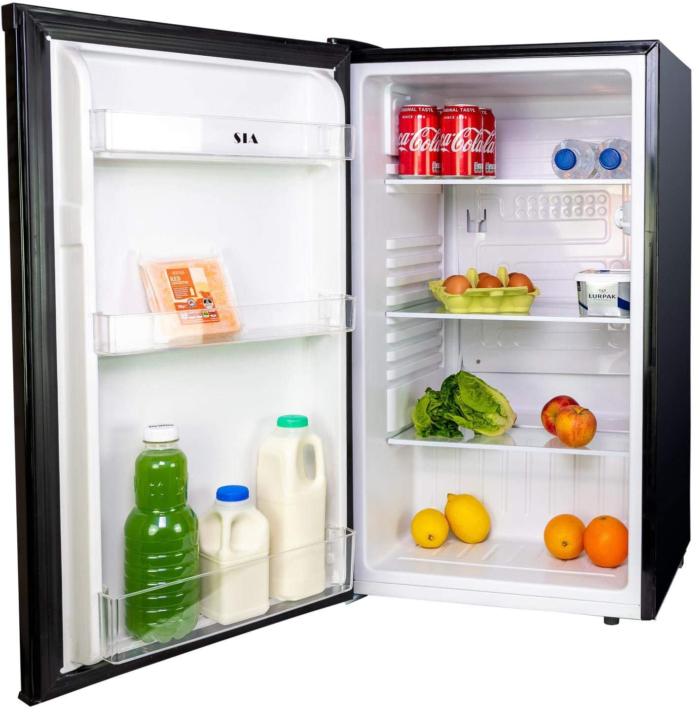 SIA LFS01BL Black Undercounter Larder Fridge  48cm Wide