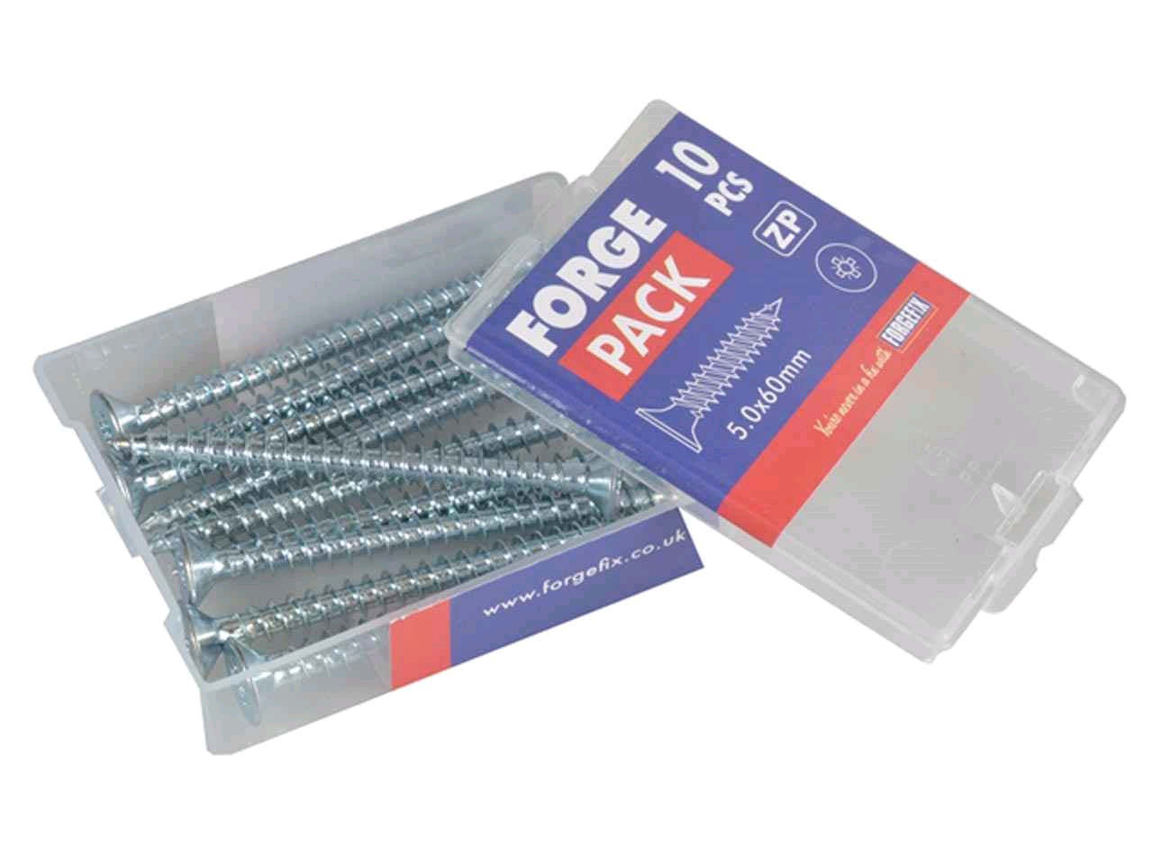 Forgefix M/P Screw 5 x 60mm (Pack of 10) Zinc Plated 