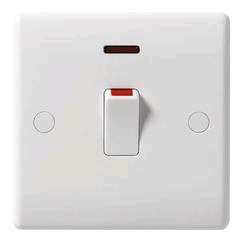 BG 20a Double Pole Switch with Neon and Flex Outlet 