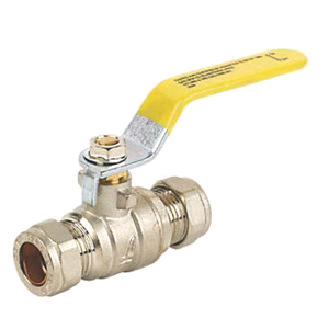 Lever Ball Valve 22mm Yellow (GAS)