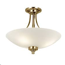 Endon Welles Wall Light 3lt White Glass & Antique Brass Plate