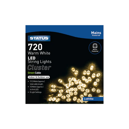 Status LUDVIKA 720 Warm White LED Lights Indoor/Outdoor Mains Cluster