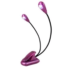 LED Double Flex Book Light Pink inc 3 x AAA batteries 