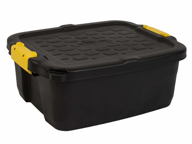 WARD 7752310 Heavy Duty Box + Lid 24Litre Black HW444-BLK-ST