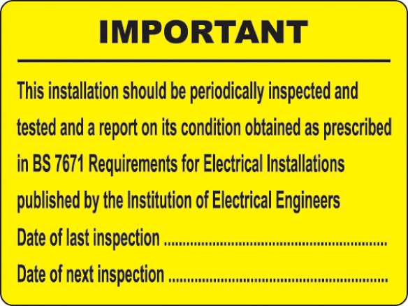 Industrial Signs Periodic Inspection Label (Roll 100) 