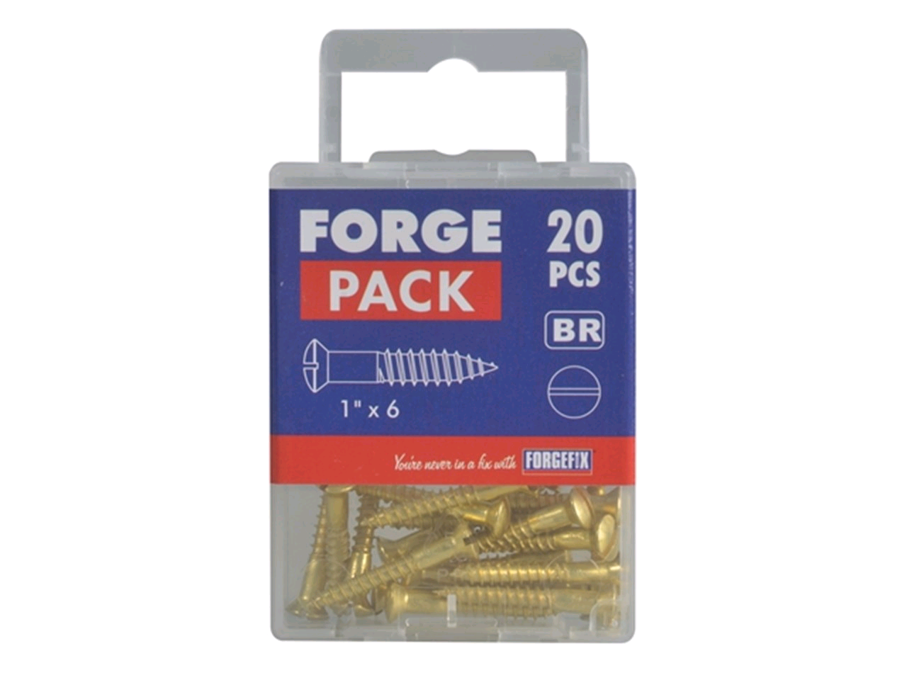 Forgefix 1" x 6 Wood Screw Raised Head (Pack of 20) Brass 