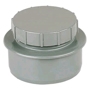 Floplast Soil Pipe 110mm Screwed Access Cap Grey
