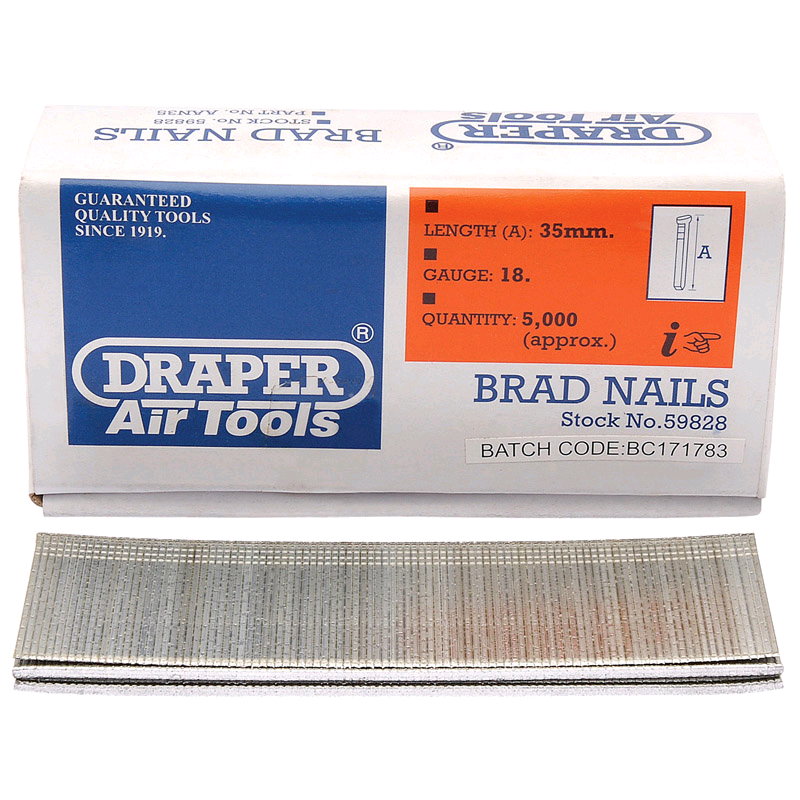 Draper 35mm Brad Nails (5000) 