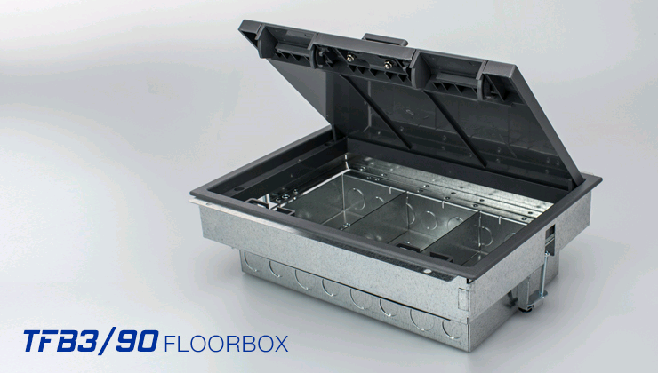 tass Cavity 3 Compartmen Box (90mm) empty Under floor Socket