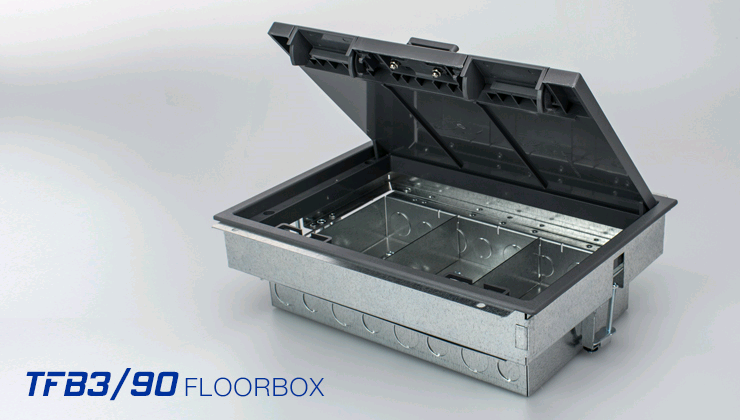 Tass Cavity 3 Compartment Box (90mm) Empty Under Floor Socket 