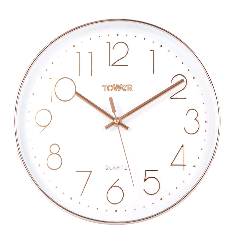 Tower Rose Gold Wall Clock 30cm