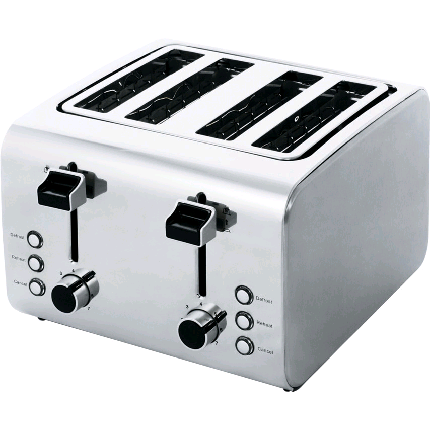 Igenix 4 Slice Stainless Steel Toaster Polished/Brushed 