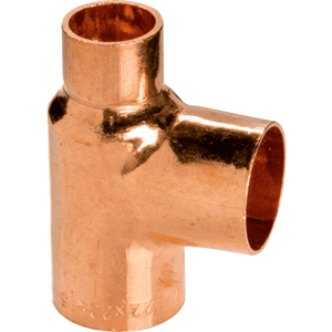 Copper Reducing Tee 22mm x 15mm x 22mm Endfeed 