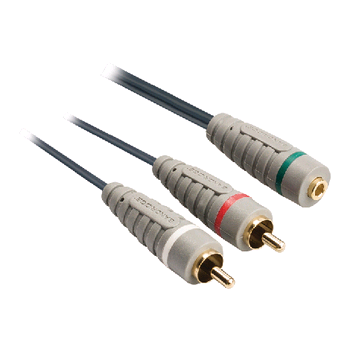 Bandridge Portable Audio Cable 1m 2xRCA to 3.5mm Jack Socket