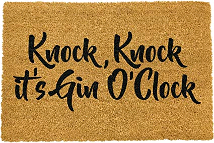 Dandy Kentwell PVC Backed Coir Message Indoor/Outdoor Mats 70x40 Gin o'clock