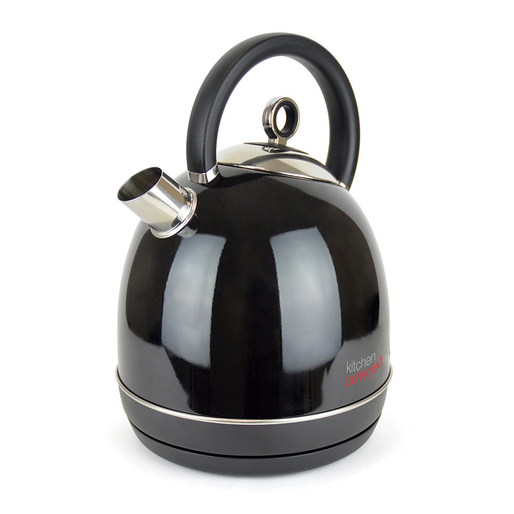 Lloytron (Kitchen Perfected E1625BK) Fast Boil Domed Kettle Black & Steel1.7l