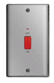 BG 45a DP Switch Neon Brushed Steel