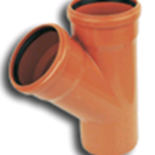 Underground 110mm Equal Junction 45deg Double Terracotta D210 SOIL