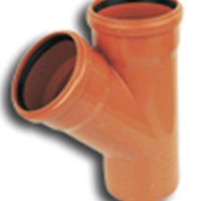 Underground 110mm Equal Junction 45deg Double Terracotta D210 SOIL 