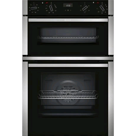 Neff Built-In CircoTherm Electric Double Oven in Black/Stainless H885 W594