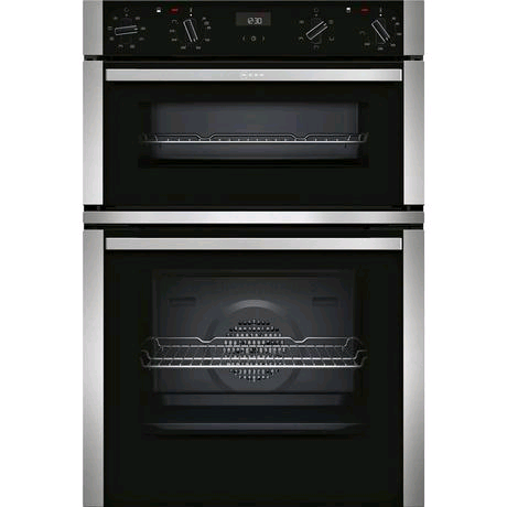 Neff Built-In CircoTherm Electric Double Oven in Black/Stainless