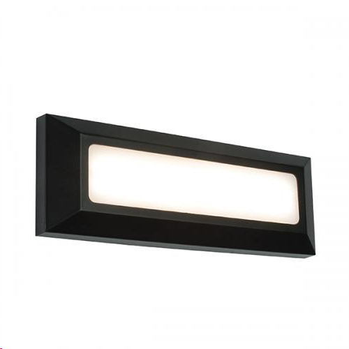 Saxby Severus Landscape Direct 3W Warm White LED IP65 Wall Light Black Surround