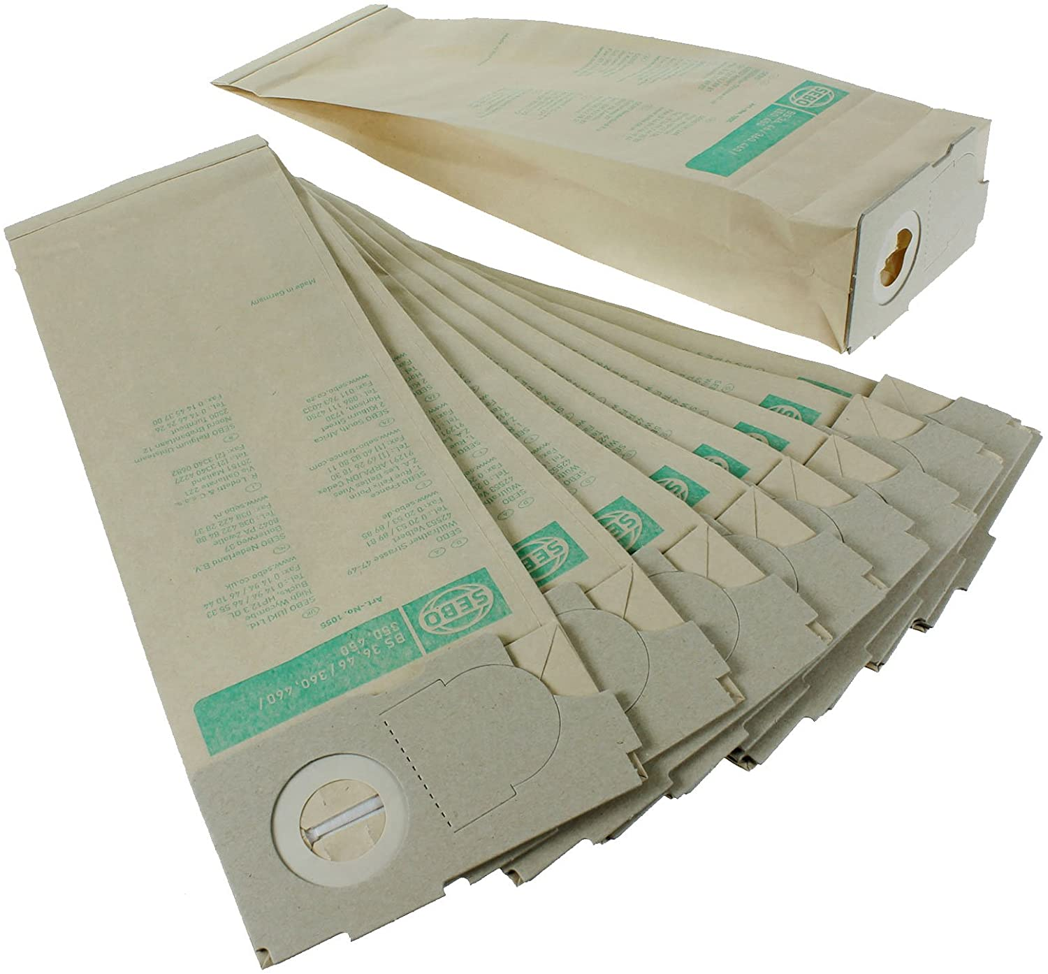 Sebo BS Series, Professional Genuine 3 layer Dust Bag Paper 10pk