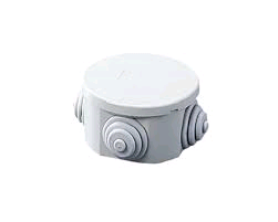 Gewiss Junction Box Round 65 x 35mm c/w Cable Glands IP44 