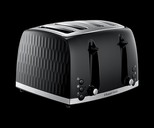 Russell Hobbs Honeycomb 4 Slice Toaster in Black