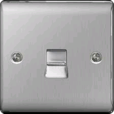 BG 1G Slave BT Socket Brushed Steel