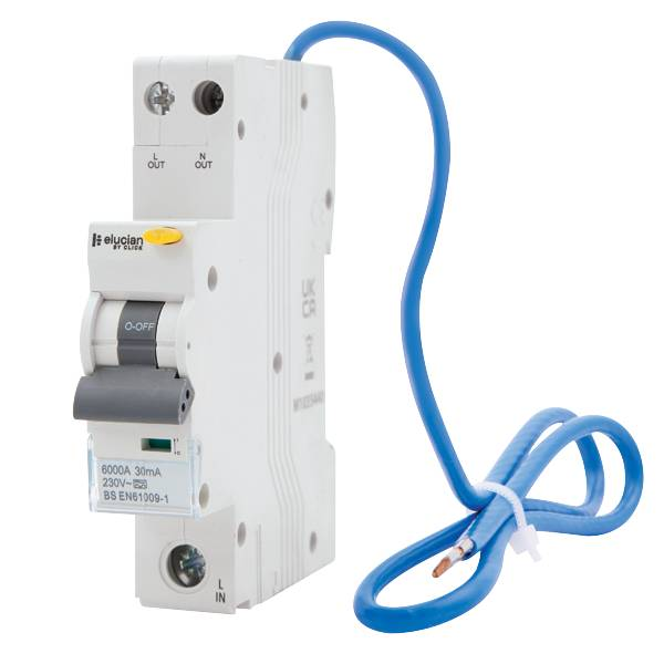 Scolmore Elucian 1 Pole 6KA "B" Curve 25A RCBO 30mA "A" Class