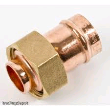 Copper Straight Tap Connector 15mm x 1/2
