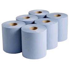 Blue 2 Ply Embossed Paper Roll (Packl) 6 only