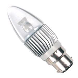 Bell 4w LED BC Clear Candle Cool White