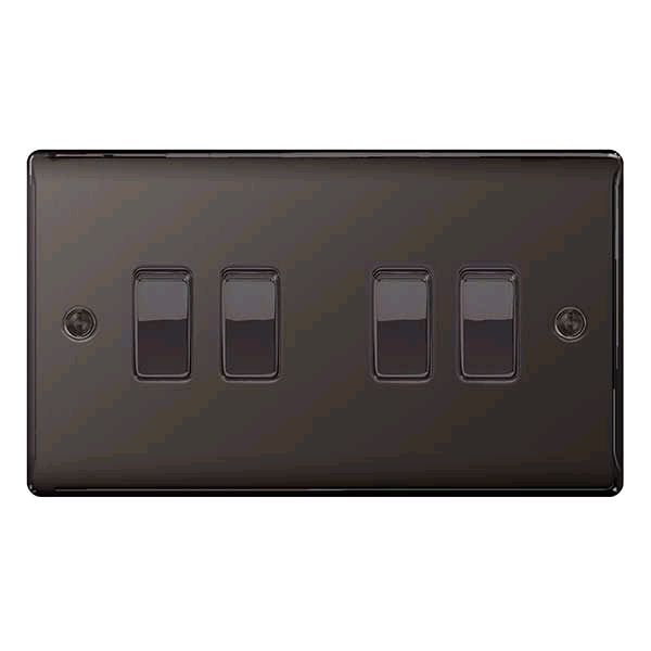 BG 4Gang 2way Switch Black Nickel 