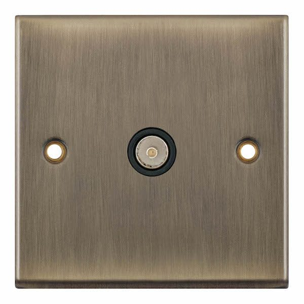 Selectric 1gang TV Socket Antique Brass 