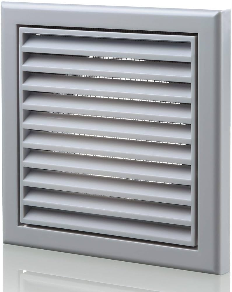 Blauberg Fixed Grill c/w Fly Screen 6in/150mm Grey 