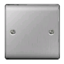 BG 1Gang  Blank Plate Brushed Steel