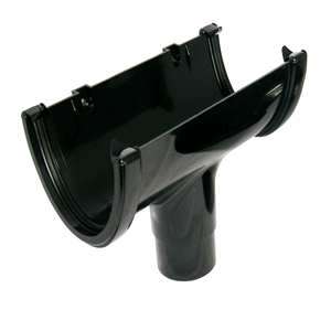 Floplast Hi-Cap 115mm Running Outlet Black ROH1