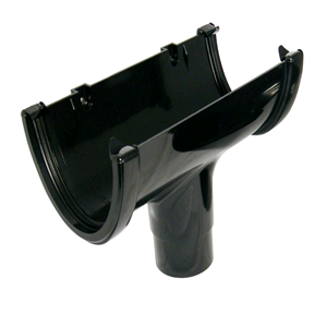 Floplast Hi-Cap 115mm Running Outlet Black ROH1 