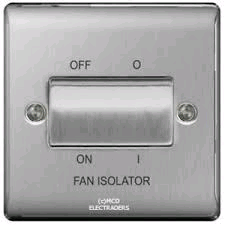 BG Nexus 3Pole Fan Isolator Brushed Steel