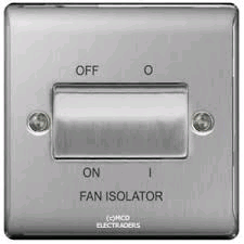 BG 3Pole Fan Isolator Brushed Steel 