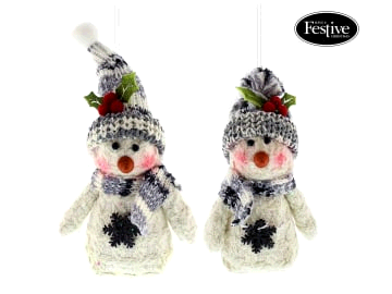 FESTIVE P020997 Grey Snowman Small Assorted 15cm each 