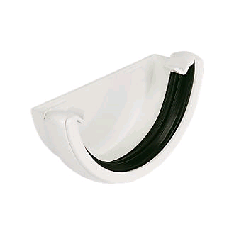 Floplast 112mm Half Round External Stopend White RE1