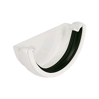 Floplast 112mm Half Round External Stopend White RE1 